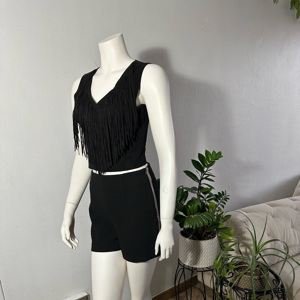 Zara Basic Collection Black Shorts With Silver Me… - image 8